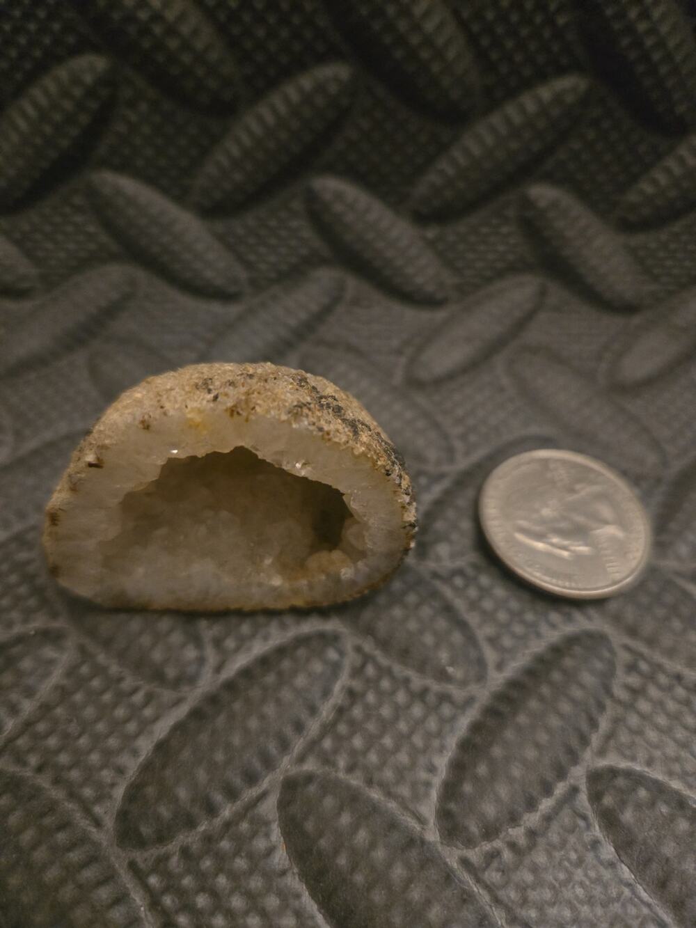 Natural Quartz Geode Half White Druzy Crystal Display Mineral Specimen